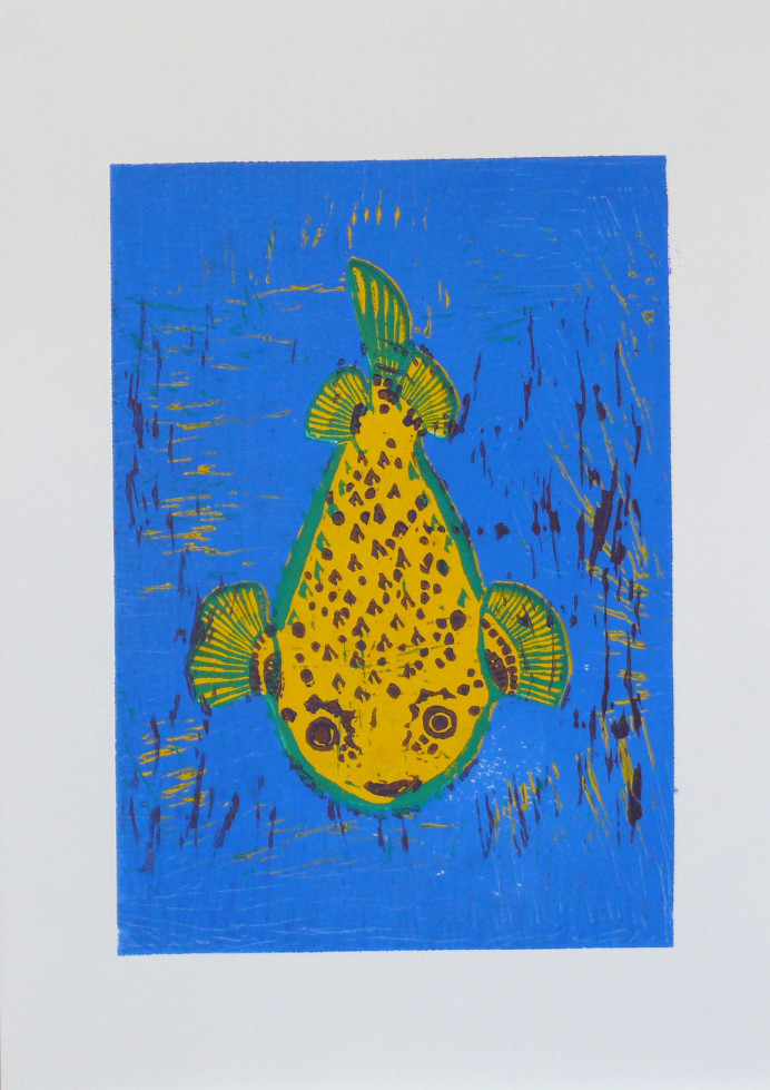 Fisch 11/3 | 29,5 x 42 cm; Linoldruck auf Papier