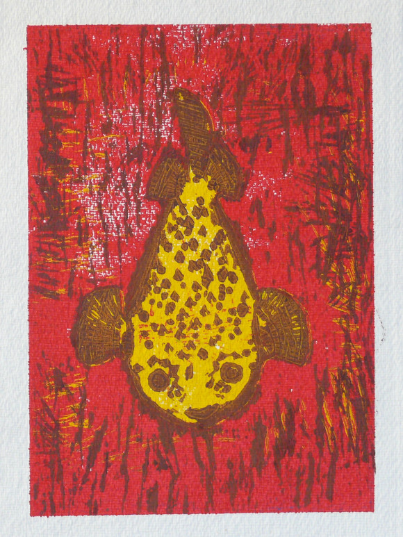 Fisch 11/9 | 25,5 x 39,5 cm; Linoldruck auf Papier